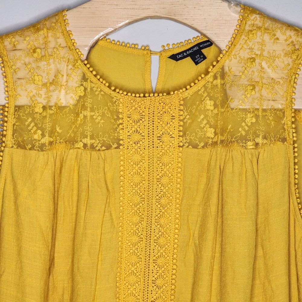 Zac & Rachel Woman 2x Color Golden‎ Rod  Sleeveless Tunic Dress New With Tags